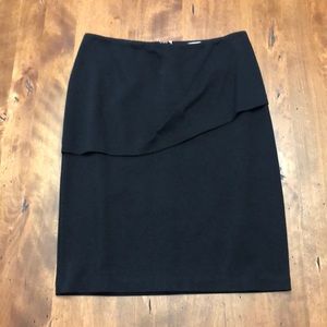 CAbi black skirt with front draping detail